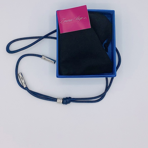 Emma Skye Leather Crystal Cord Lariat Necklace - Picture 4 of 6